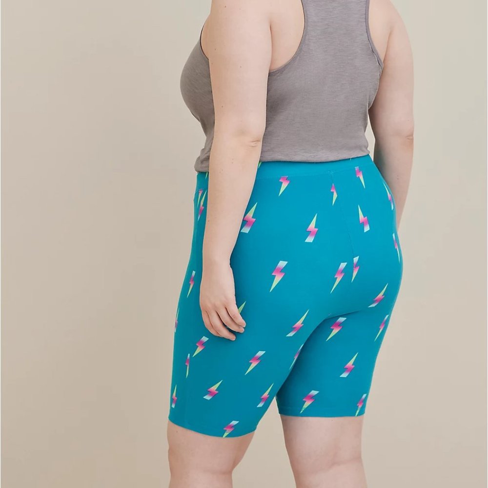 TORRID Sizes LARGE (0), 1X Foxy Sleep Short w/o Tie 9" Inseam Blue Lightning NEW - Picture 3 of 5